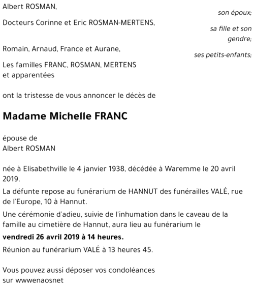 Michelle FRANC - ROSMAN