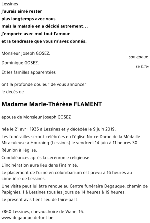 Marie-Thérèse FLAMENT