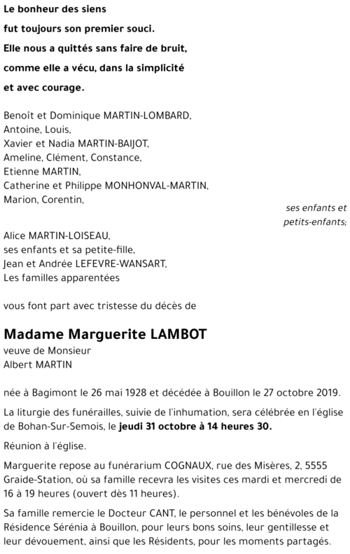 Marguerite LAMBOT