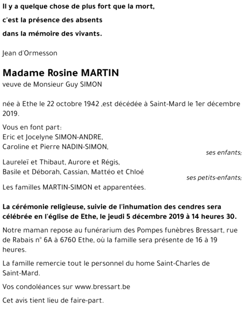 Rosine MARTIN 