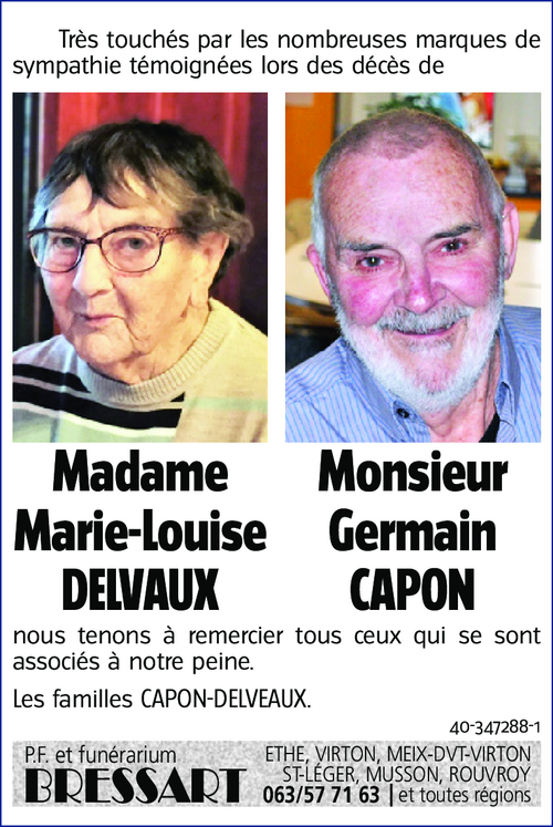 Marie Louise et Germain DELVAUX-CAPON