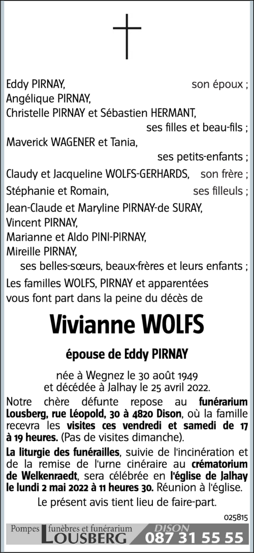 Vivianne PIRNAY-WOLFS