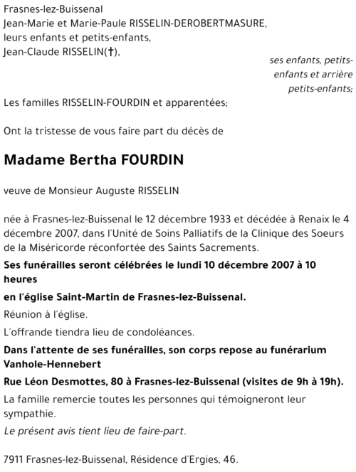 Bertha FOURDIN