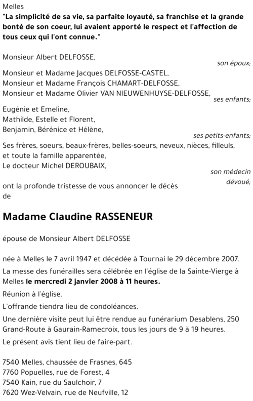 Claudine RASSENEUR