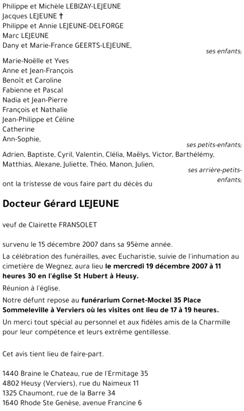 Gérard LEJEUNE
