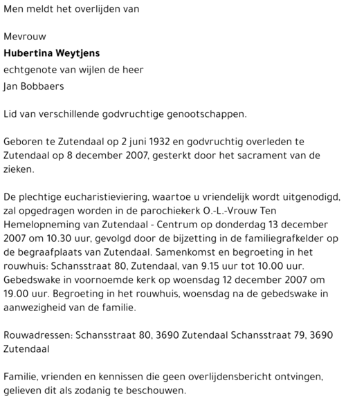 Hubertina Weytjens