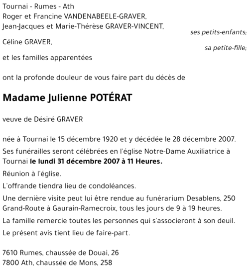 Julienne POTÉRAT