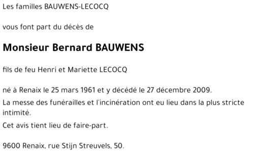 Bernard BAUWENS
