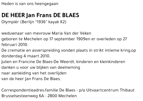 Jan Frans De Blaes