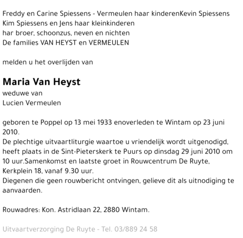 Maria Van Heyst