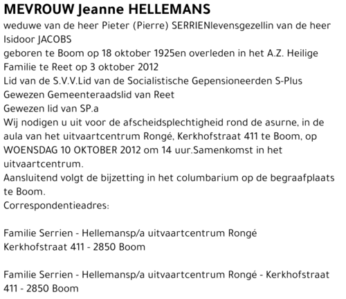 Jeanne Hellemans
