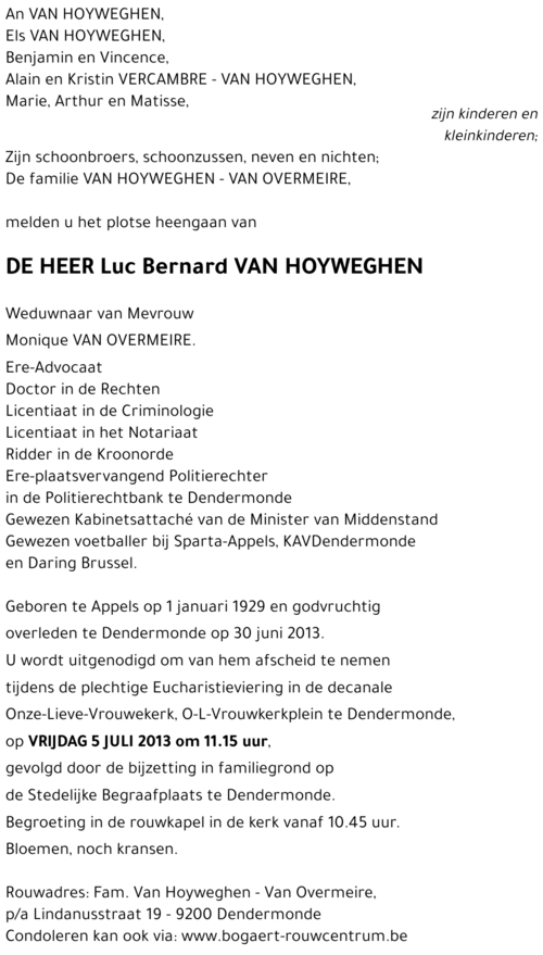 Luc Bernard Van Hoyweghen