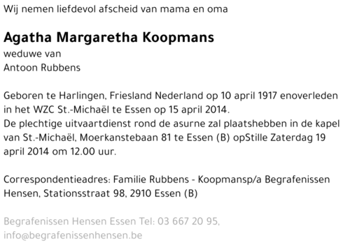 Agatha Margaretha Koopmans