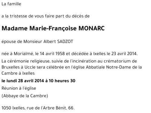 Marie-Françoise MONARC