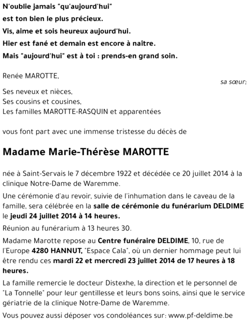 Marie-Thérèse MAROTTE