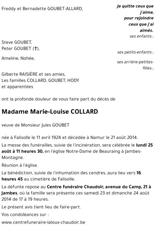 Marie-Louise COLLARD