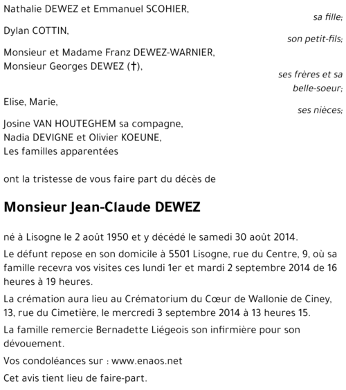 Jean-Claude DEWEZ
