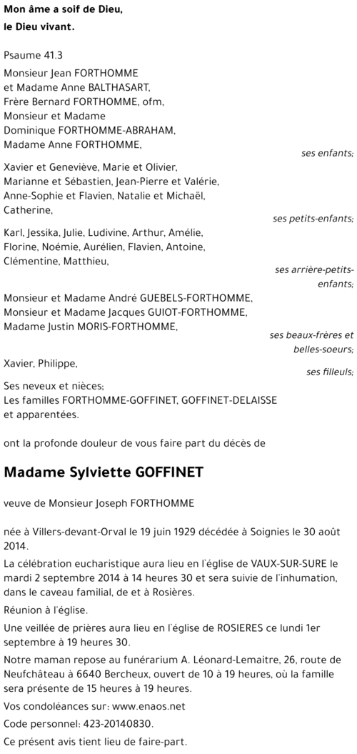 Sylviette GOFFINET