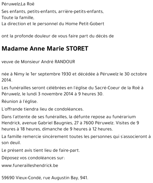 Anne Marie STORET