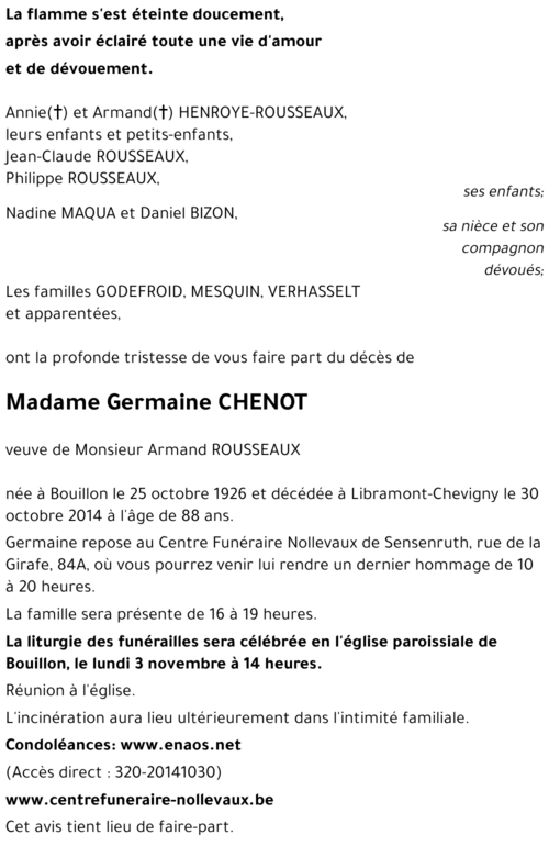 Germaine CHENOT