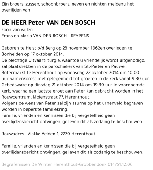 Peter van den Bosch