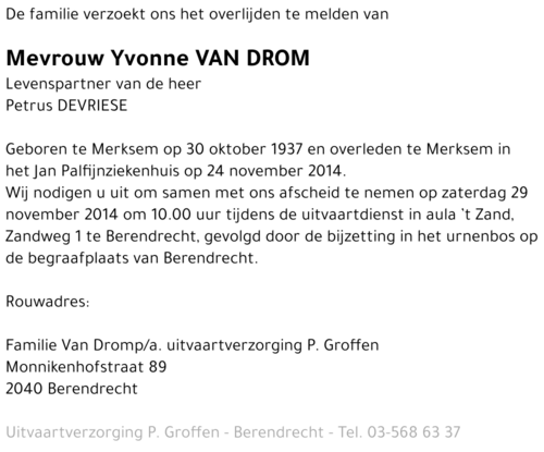 Yvonne Van Drom