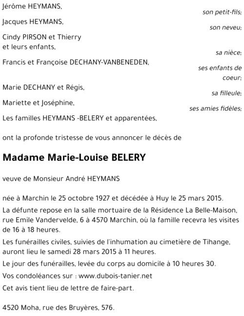 Marie-Louise BELERY