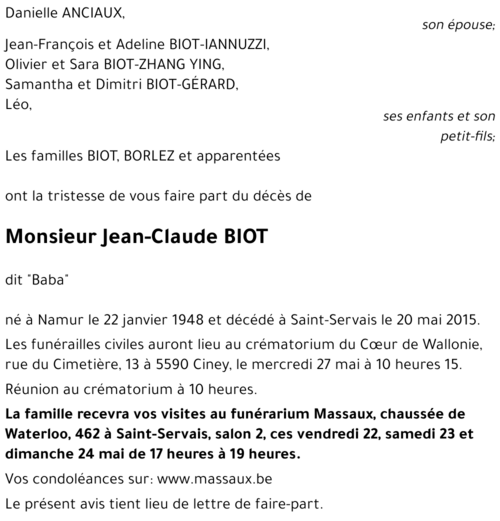 Jean-Claude BIOT