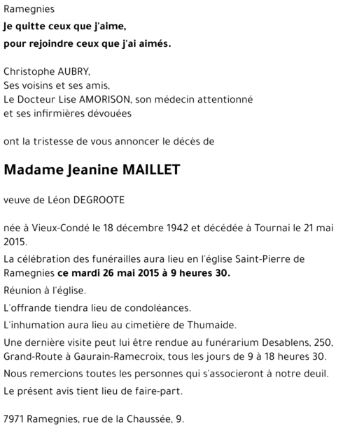 Jeanine MAILLET