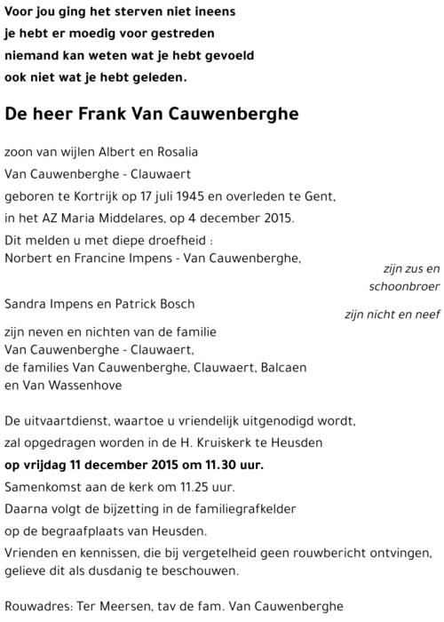 Frank Van Cauwenberghe
