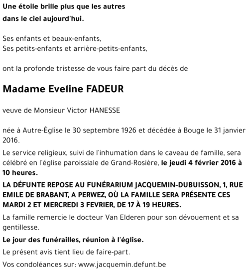 Eveline FADEUR