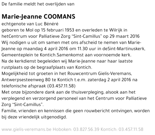 Marie Jeanne Coomans