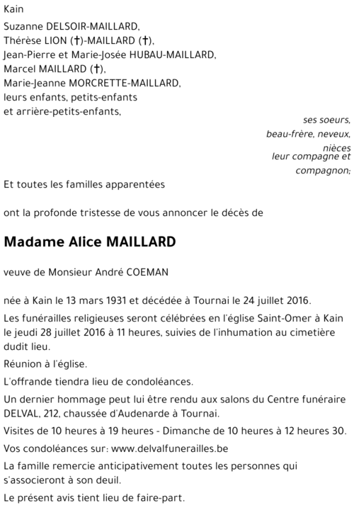 Alice MAILLARD
