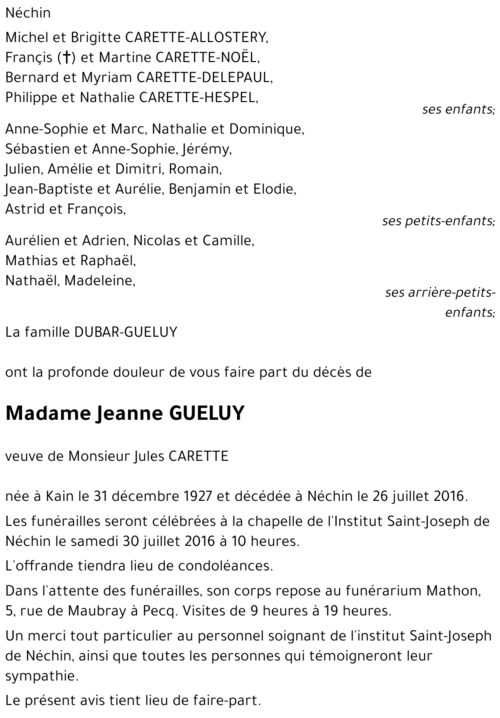 Jeanne GUELUY