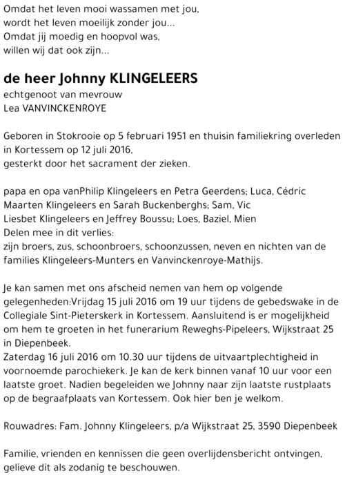 Johnny Klingeleers