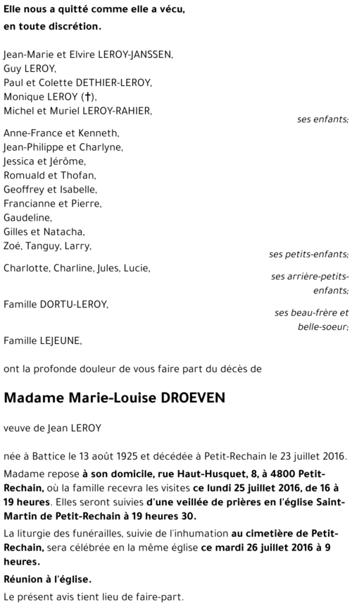 Marie-Louise DROEVEN