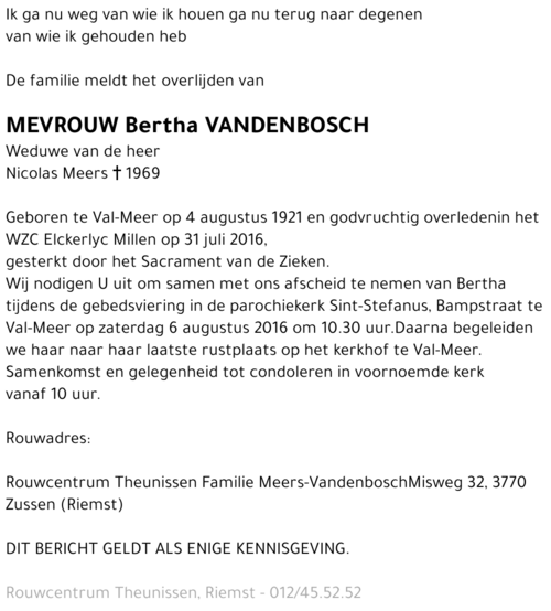 Bertha Vandenbosch