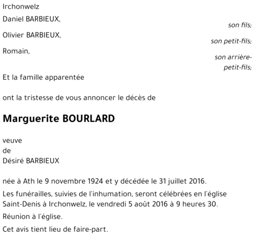 Marguerite BOURLARD