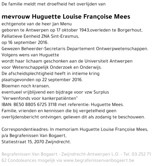 Huguette Louise Françoise Mees