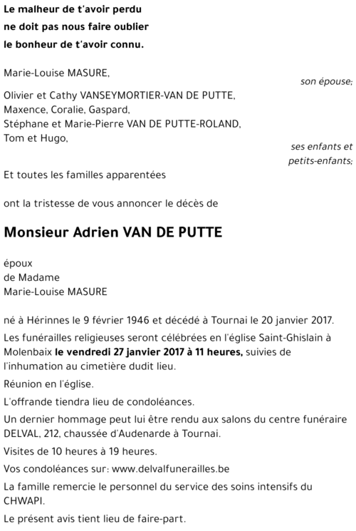 Adrien VAN DE PUTTE