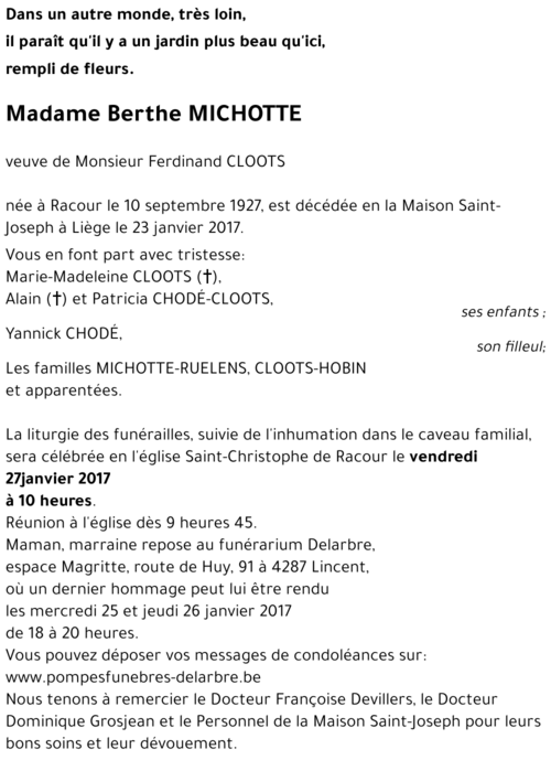 Berthe MICHOTTE