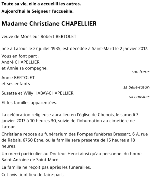 Christiane CHAPELLIER 
