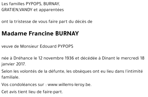 Francine BURNAY