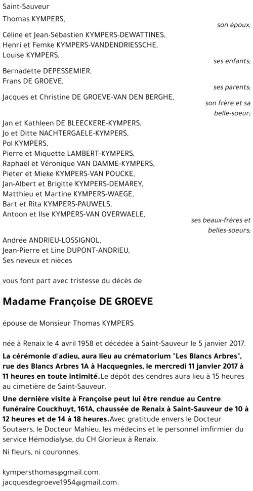 Françoise DE GROEVE
