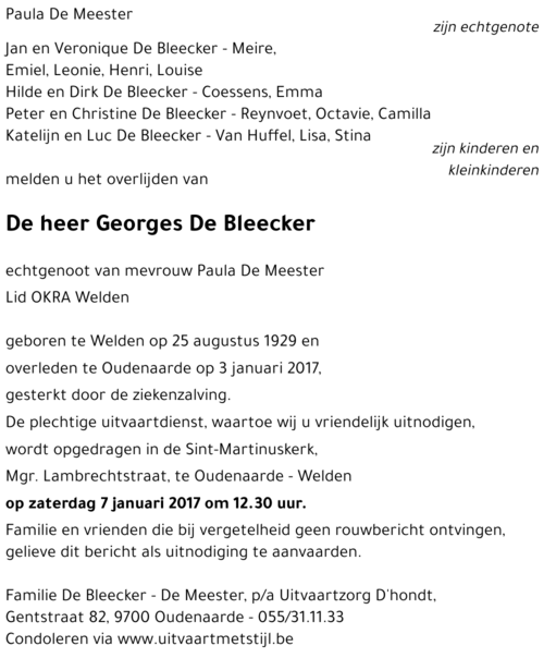 Georges De Bleecker