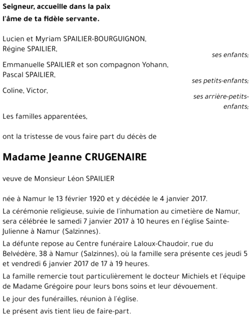 Jeanne CRUGENAIRE