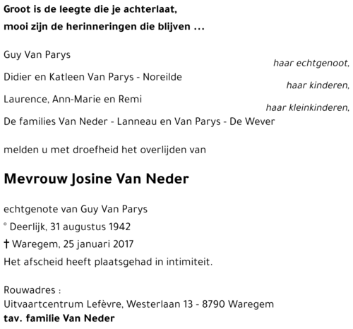 Josine Van Neder