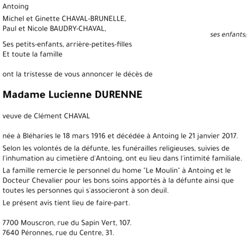 Lucienne DURENNE