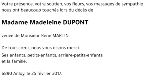 Madeleine DUPONT