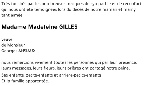 Madeleine GILLES
